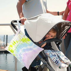 Visesunny Rainbow Ink Wet Bag with dual pockets demonstrating separation of clean and soiled items.