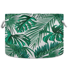 Visesunny tropical palm leaf nursery hamper for toys and blankets.