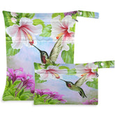 Visesunny wet bag with hummingbird near white hibiscus in large size for travel