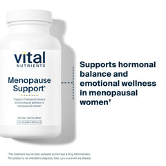 Vital Nutrients Menopause Support vegan capsules ready for daily use