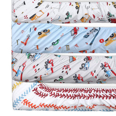 VitalCozy construction truck crib sheet front view – easy-fit for standard cribs.