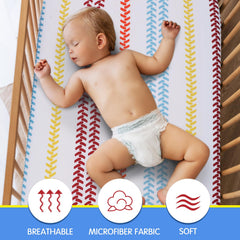 VitalCozy construction truck crib sheet on bed – snug fit for safe sleep.
