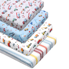 VitalCozy construction truck crib sheet packaging – durable polyester for daily use.