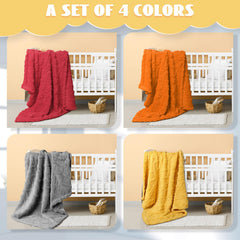 VitalCozy orange set blankets show 3D texture for tactile comfort