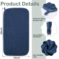 VitalCozy muslin washcloth 8x20 green for gentle cleaning