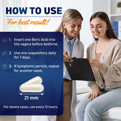 Vitamatic boric acid capsule image showing 600 mg per capsule and vegetarian shell.