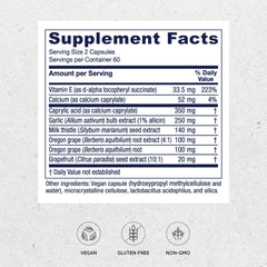 Vitanica Candidastat capsules closeup on vegan capsules.