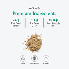 Vitanica PhytoEstrogen Herbal label close-up showing flaxseed lignans