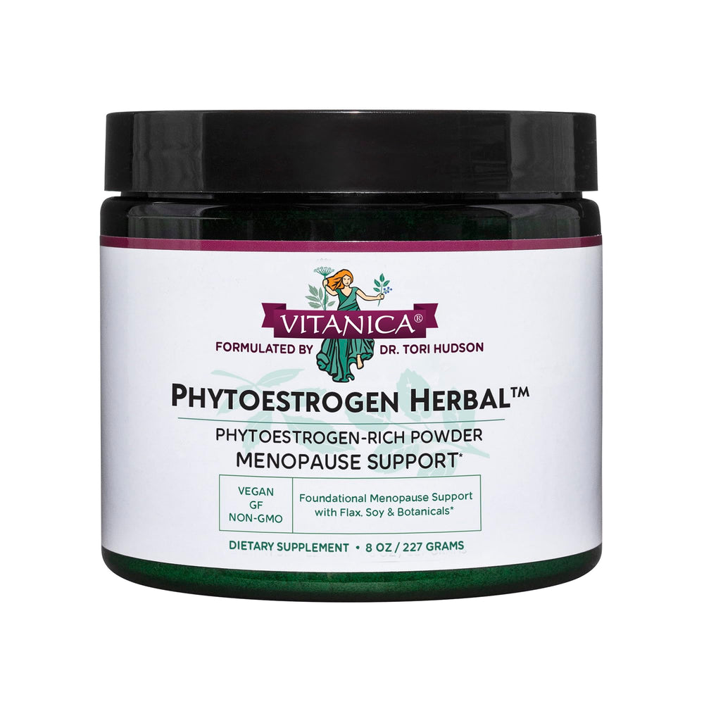 Vitanica PhytoEstrogen Herbal powder tub ready for daily menopause support