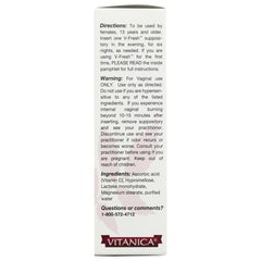 Vitanica V-Fresh suppositories pack with six units for pH balance