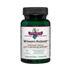 Vitanica Woman's Passage bottle front view for menopause support.