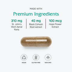 Packaging box of Vitanica Woman's Passage emphasizing vegan and allergen-free formula.