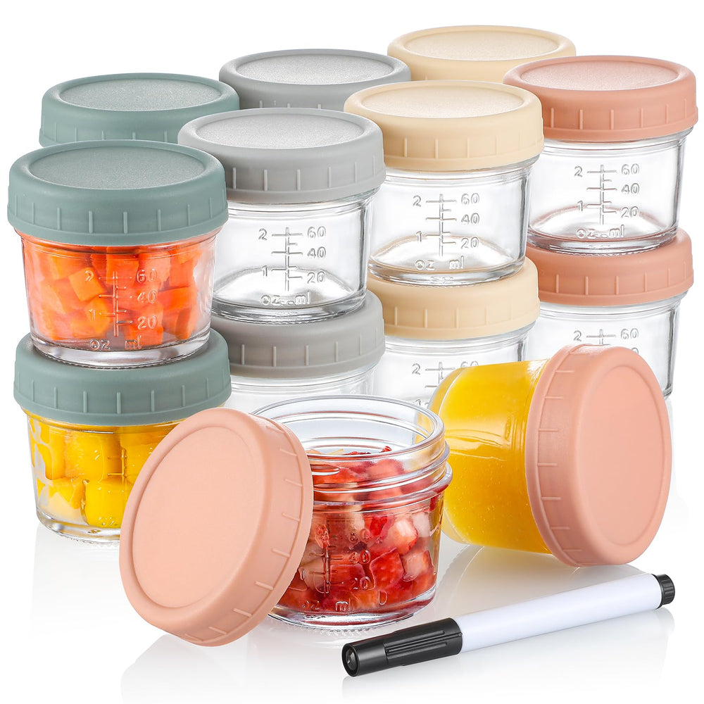 VITEVER glass 4 oz jar, clear view for precise portions and easy labeling.