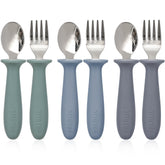 VITEVER toddler utensils set with spoon and fork for independent eating.