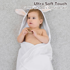 Viviland 360gsm plush towel; durable, thick feel for cozy toddler snuggles.