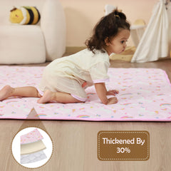 Viviland Baby Play Mat has a non-slip textured bottom to reduce slips.