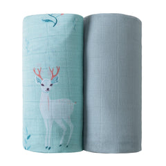 Viviland deer swaddle blanket folded shows softness and large wrap ready.