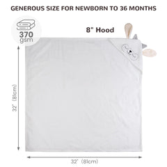 Viviland hooded towel swaddle; multipurpose use as a blanket after bath.