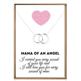 VIY Personal Card miscarriage keepsake necklace close-up pendant for remembrance.