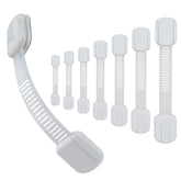 Vkania baby proofing cabinet locks in use on cabinets for safe exploration.