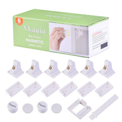 Vkania magnetic cabinet locks six-pack for child-safe storage
