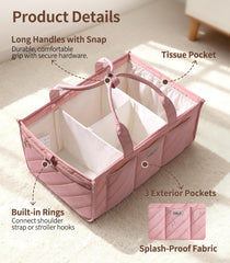 VKSAO XL diaper caddy four zones for organized baby items