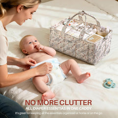 VKSAO XL diaper caddy side pocket holder demonstrates secure storage for valuables