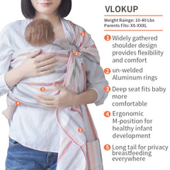 Vlokup Baby Ring Sling worn by parent with baby demonstrating secure setup