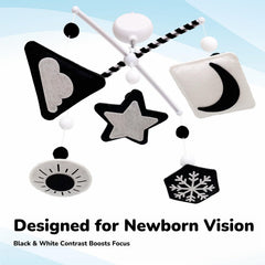 Vlokup Montessori Mobile sun moon star cloud motif encourages visual exploration