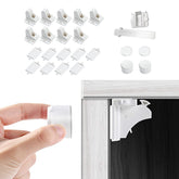 Vmaisi magnetic cabinet locks installed inside cabinets for discreet child safety.