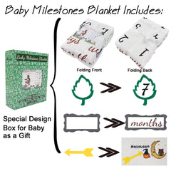Vmaisi milestone blanket showcases gender-inclusive green animal motif ideal for baby photos.