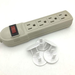 Vmaisi outlet covers installed on wall outlets show child protection in action.
