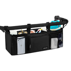 VMEECARL universal double stroller organizer with cup holders keeps drinks within reach during walks