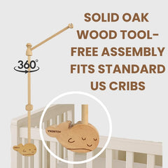 VN3BTOY montessori-inspired wooden arm supports adjustable positioning for versatile placement.