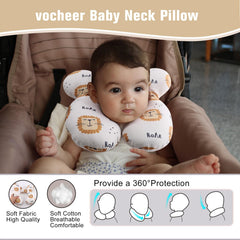 vocheer Travel Pillow in car seat providing gentle neck alignment during travel