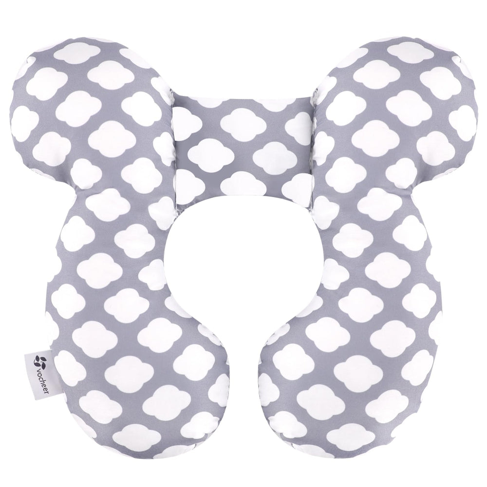 vocheer Baby Travel Pillow full view shows cloud-white support for travels.