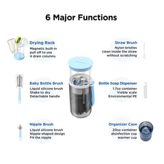 VOGOGE nipple brush blue for thorough cleaning of bottle nipples while traveling.