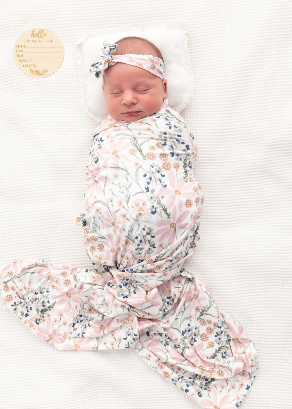 Vollmic newborn swaddle blanket in Golden Floral for comfortable home wrapping
