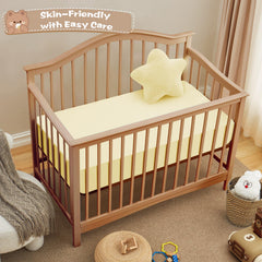 Breathable weave of Vonty crib sheet promoting airflow for comfort.