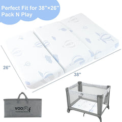 voomf 38x26 size fits standard playpens for versatile use.