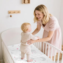 voomf trifold pack n play mattress with carry bag for travel convenience.