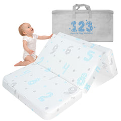 voomf Pack N Play mattress front view with dual-sided memory foam for comfort