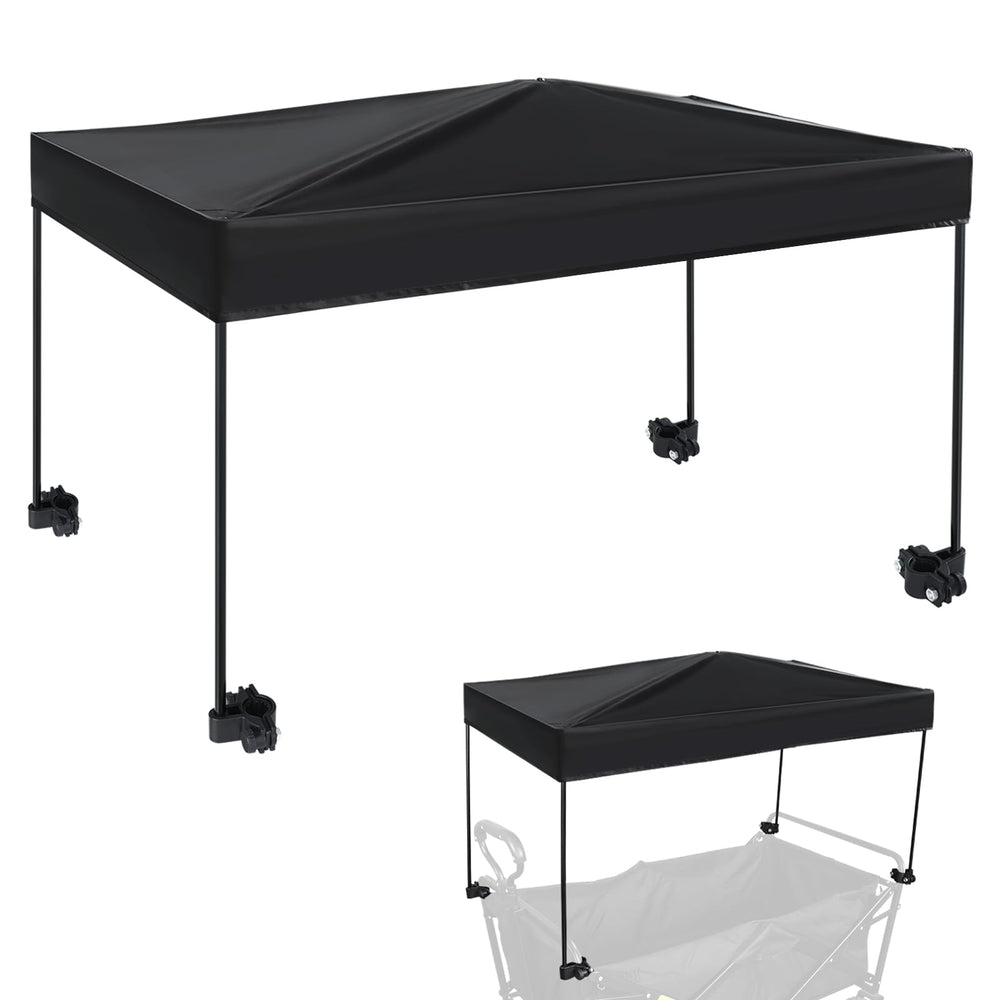 VOONKE wagon canopy cover front view provides shade and UV protection.