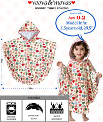 VOOVA & MOVAS soft cotton terry poncho dries gently after bath time.