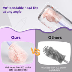 VOOWO straw cleaner with high density bristles for quick interior cleaning