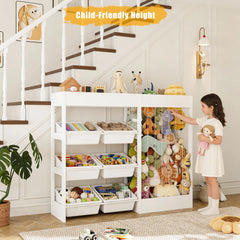 VortinT open storage compartments provide easy access to books and toys