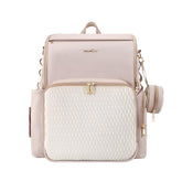 Vosmles patchwork diaper bag shown for stylish organization on the go.