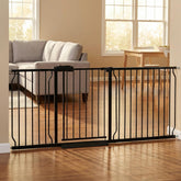 Vothco extra wide gate closed for safe doorway use and pet containment