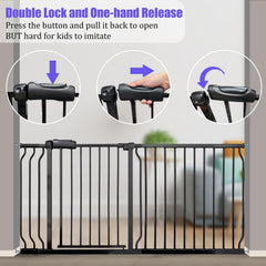 Vothco extra-wide gate keeps kids and pets safe at home.