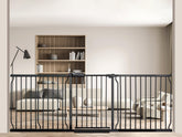 Vothco extra-wide gate on a staircase ensures safe passage for kids and pets.